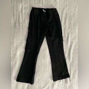 Old Navy black cargo flare pants with pockets girls size 7